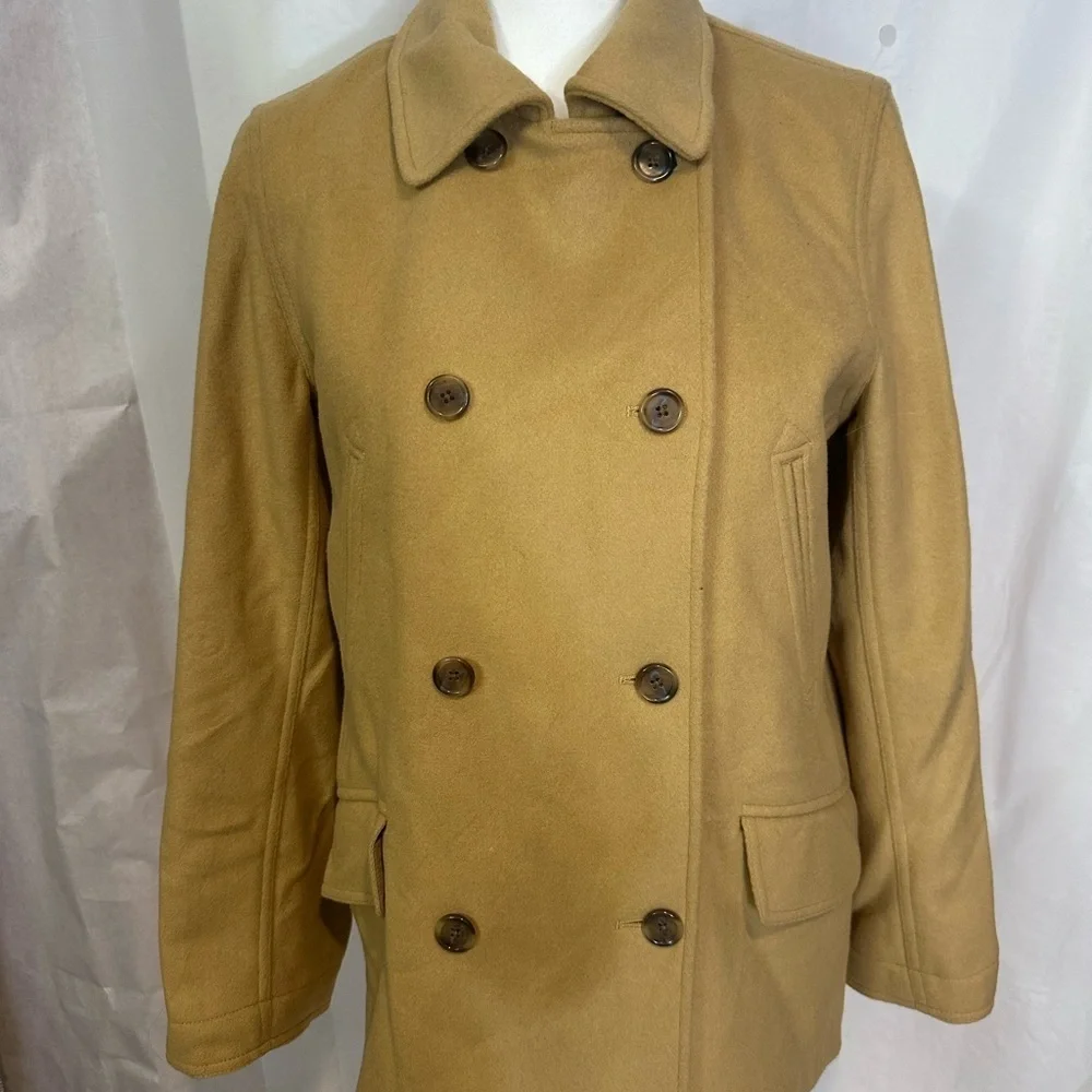 J. Crew Camel Double-Breasted Pea Coat